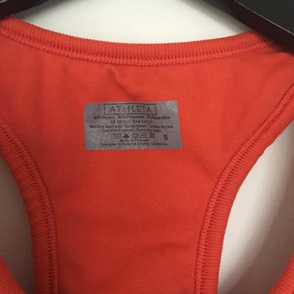 Athleta Racerback Striped Tank Top Orange Small - Picture 6 of 7